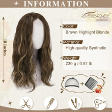 Braune Highlight Perücke 46cm Mittel Länge Lockige Balayage