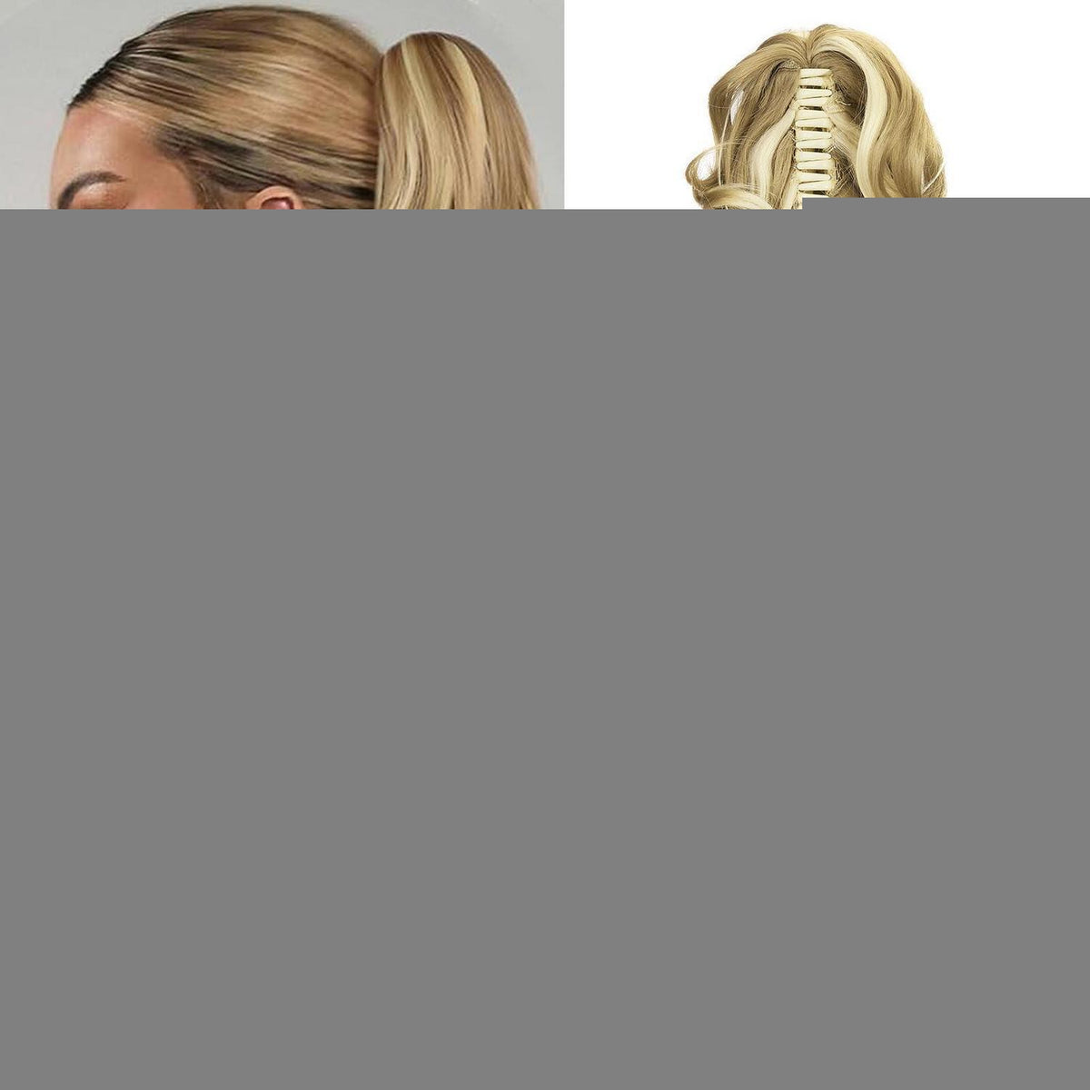 Kurzwelliges Zopf-Haarteil – Aschbraun & Bleichblond