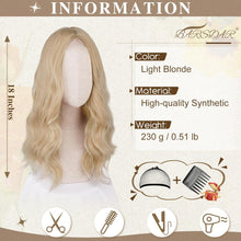 BARSDAR Mittellange Blond Lockige Perücke 46cm