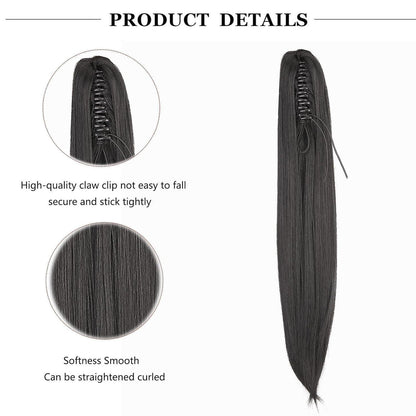 50cm Pferdeschwanz Haarverlängerung Schwarz – Voluminös & Lang
