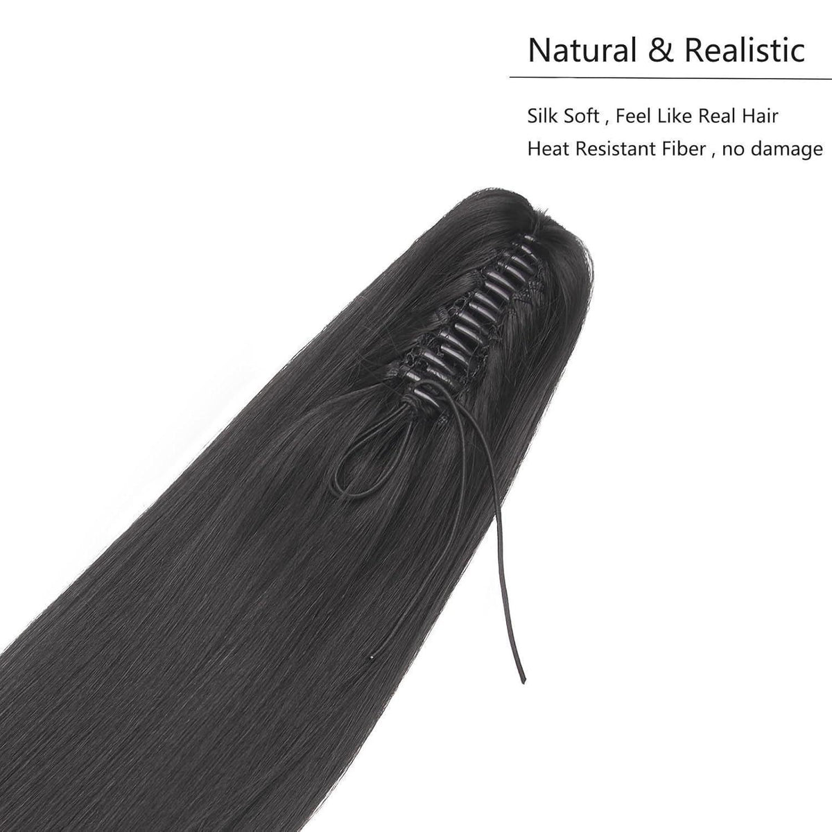 50cm Pferdeschwanz Haarverlängerung Schwarz – Voluminös & Lang