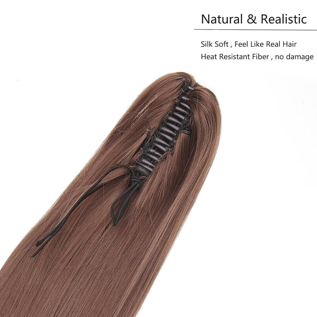 Dunkelrotbraune Haarverlängerung Zopf 50cm – Voluminös & Clip-In
