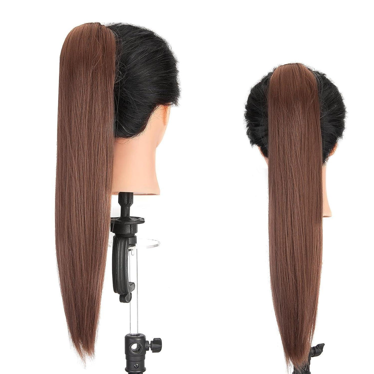 Dunkelrotbraune Haarverlängerung Zopf 50cm – Voluminös & Clip-In