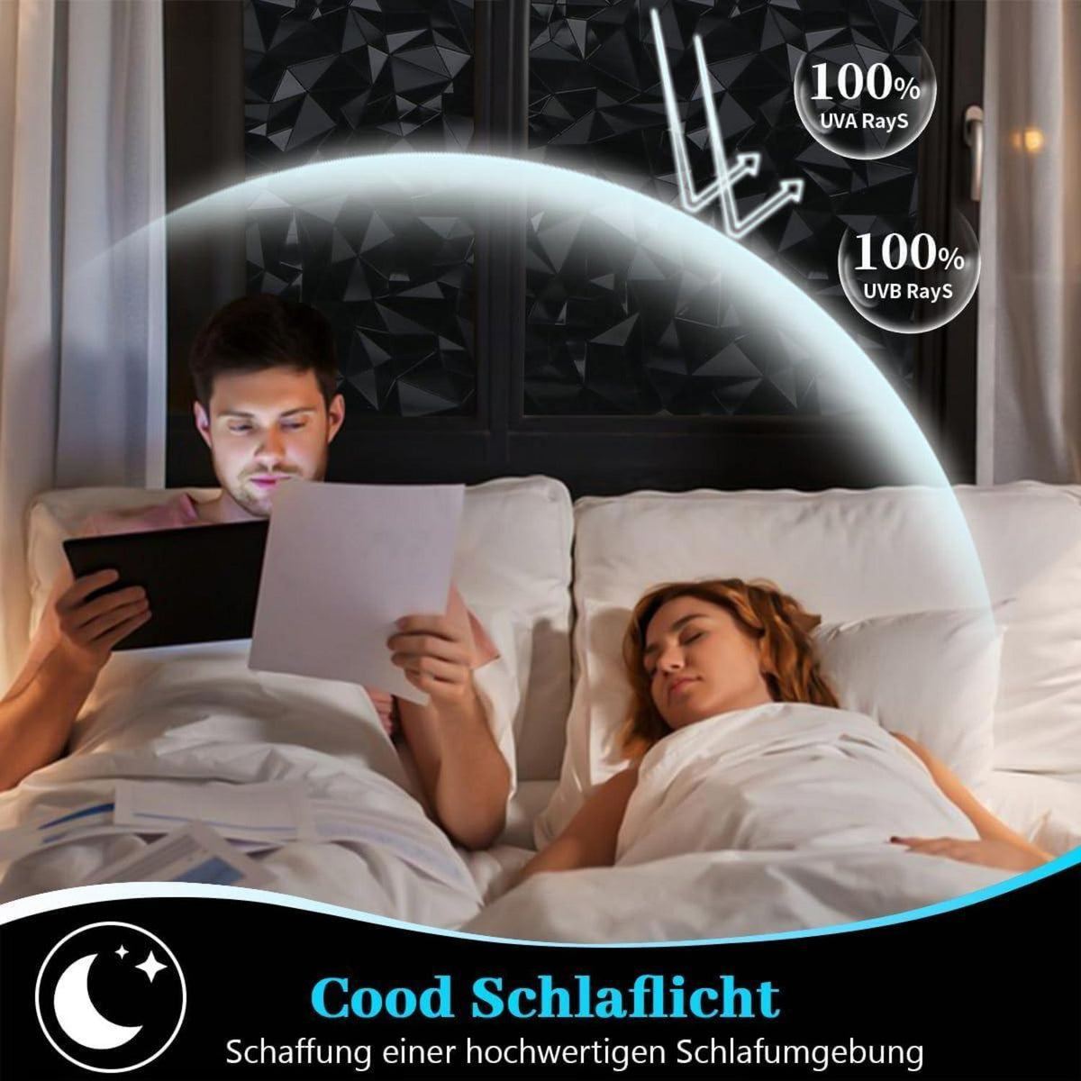 Blickdichte Fensterfolie Schwarz – Sichtschutz & Verdunkelung 90x200cm