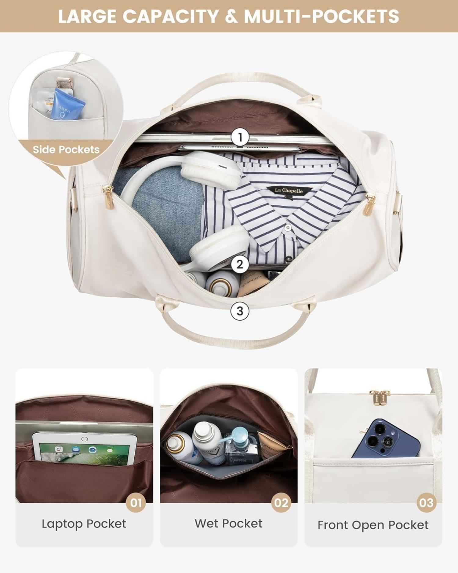 Weekender Reisetasche Damen mit Schuhfach & Nassfach, 2-teiliges