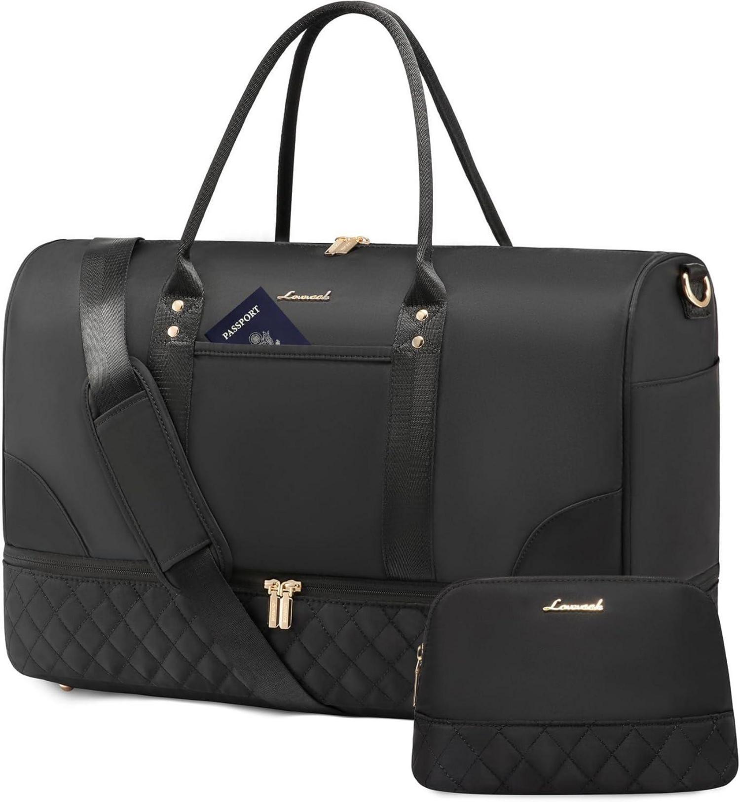 Reisetasche Damen Weekender Bag mit Schuhfach Nassfach 2-teiliges Set