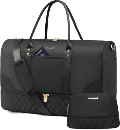 Reisetasche Damen Weekender Bag mit Schuhfach Nassfach 2-teiliges Set