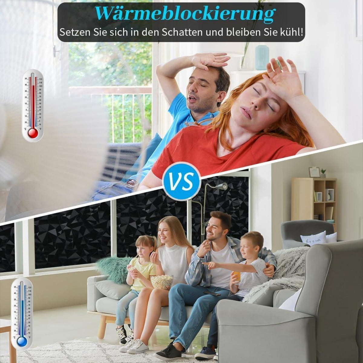 Blickdichte Fensterfolie Schwarz – Sichtschutz & Verdunkelung 44.5x200cm