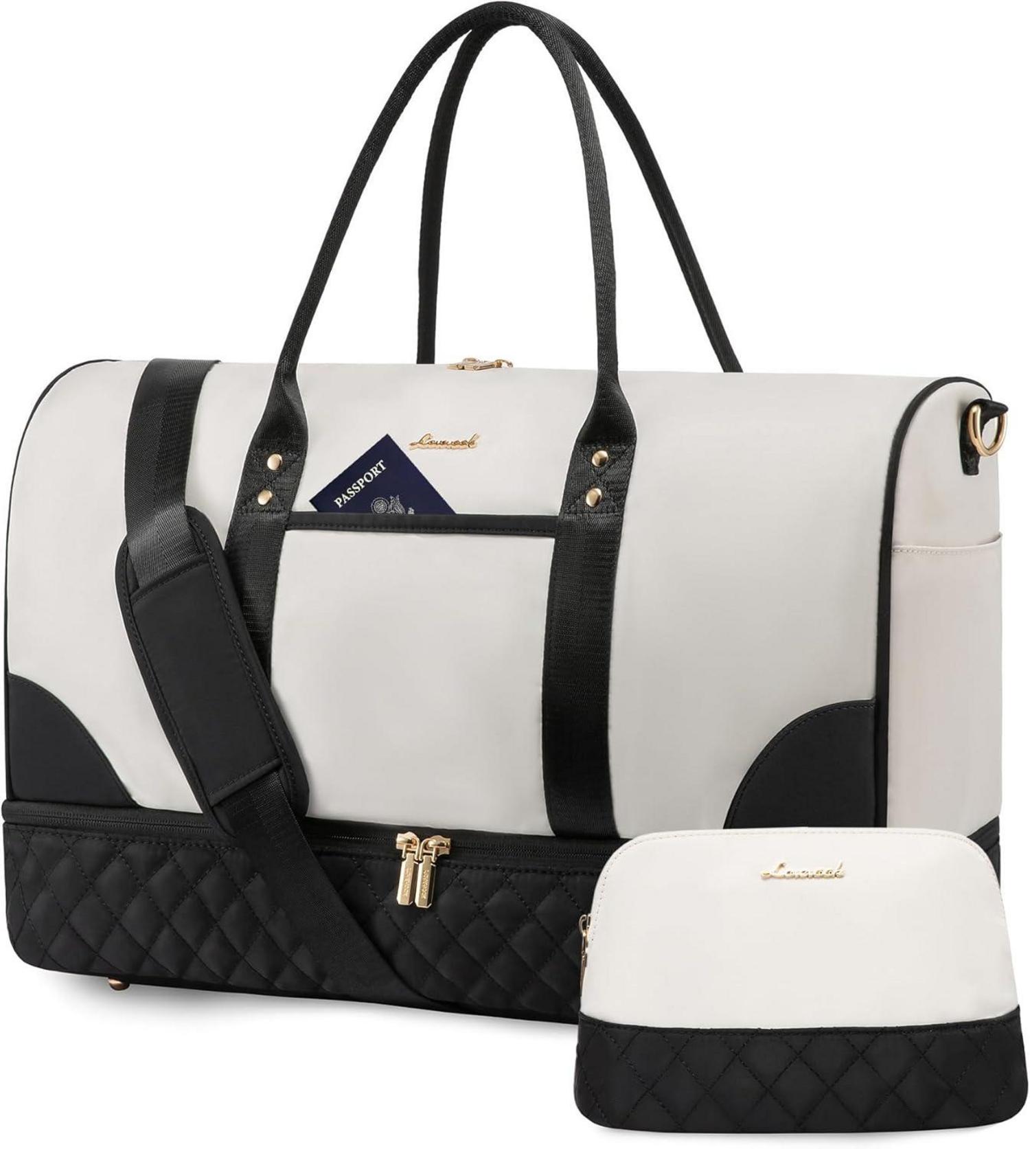 Weekender Reisetasche mit Schuhfach und Nassfach, 2-teiliges Set in
