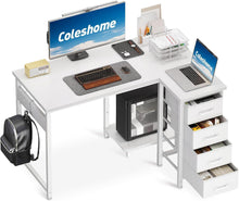 Eckschreibtisch L-Form mit 4 Schubladen, Umkehrbares Design120cm