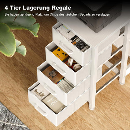 Eckschreibtisch L-Form mit 4 Schubladen, umkehrbarer