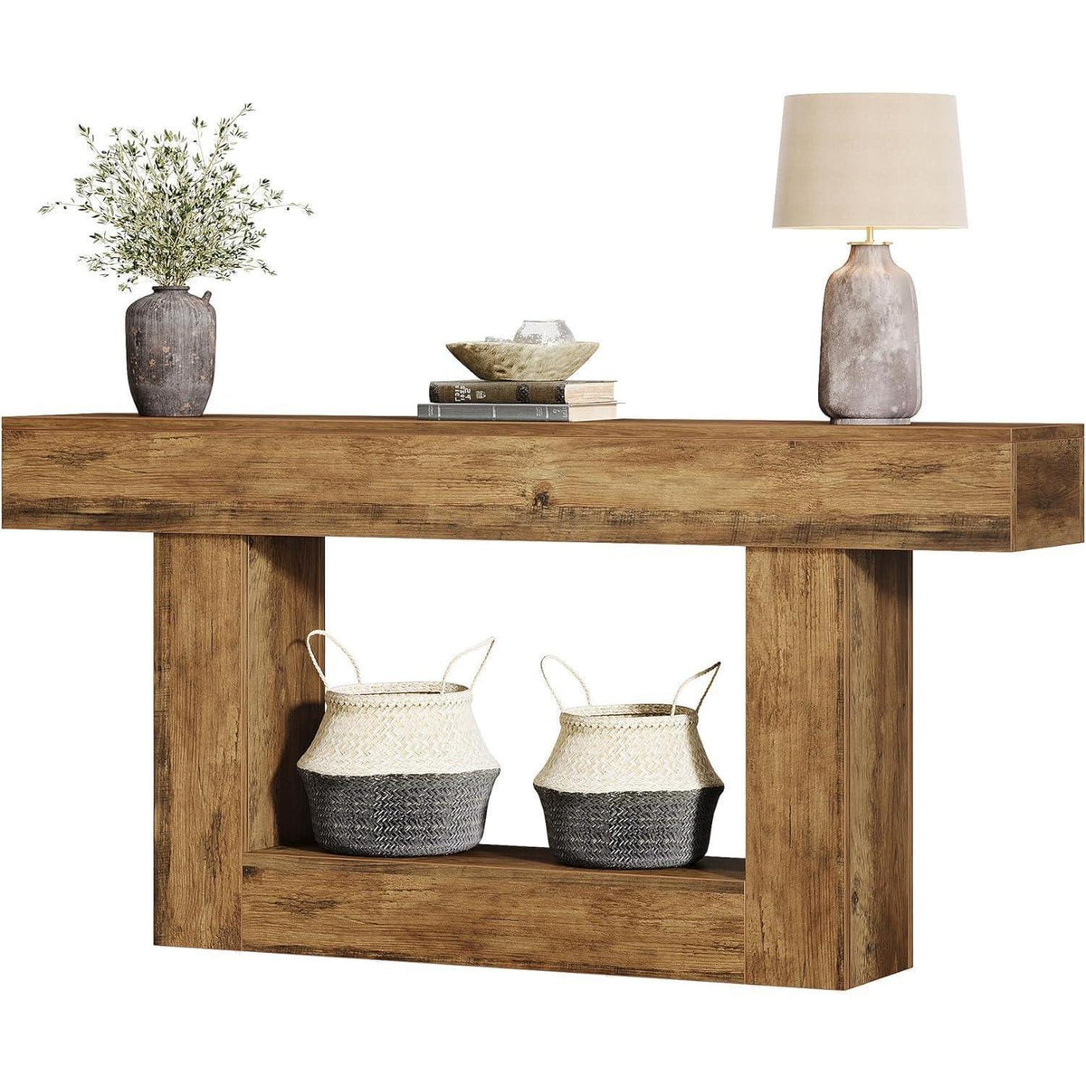 160cm Konsolentisch mit Stauraum & Vintage Design