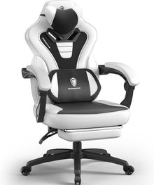 Gaming Stuhl mit Massagefunktion und Fußstütze für Erwachsene