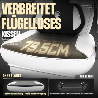 Gaming Stuhl mit Fußstütze und Massagefunktion, ergonomisches