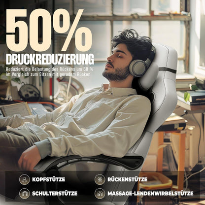 Dowinx Gaming Stuhl für schwere Menschen mit Massage, Schwarz