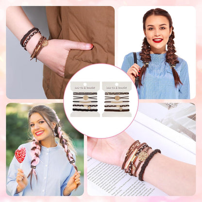 10 Stück elastische Haargummis Damen Haarband Set Boho Stretch Pferdeschwanz