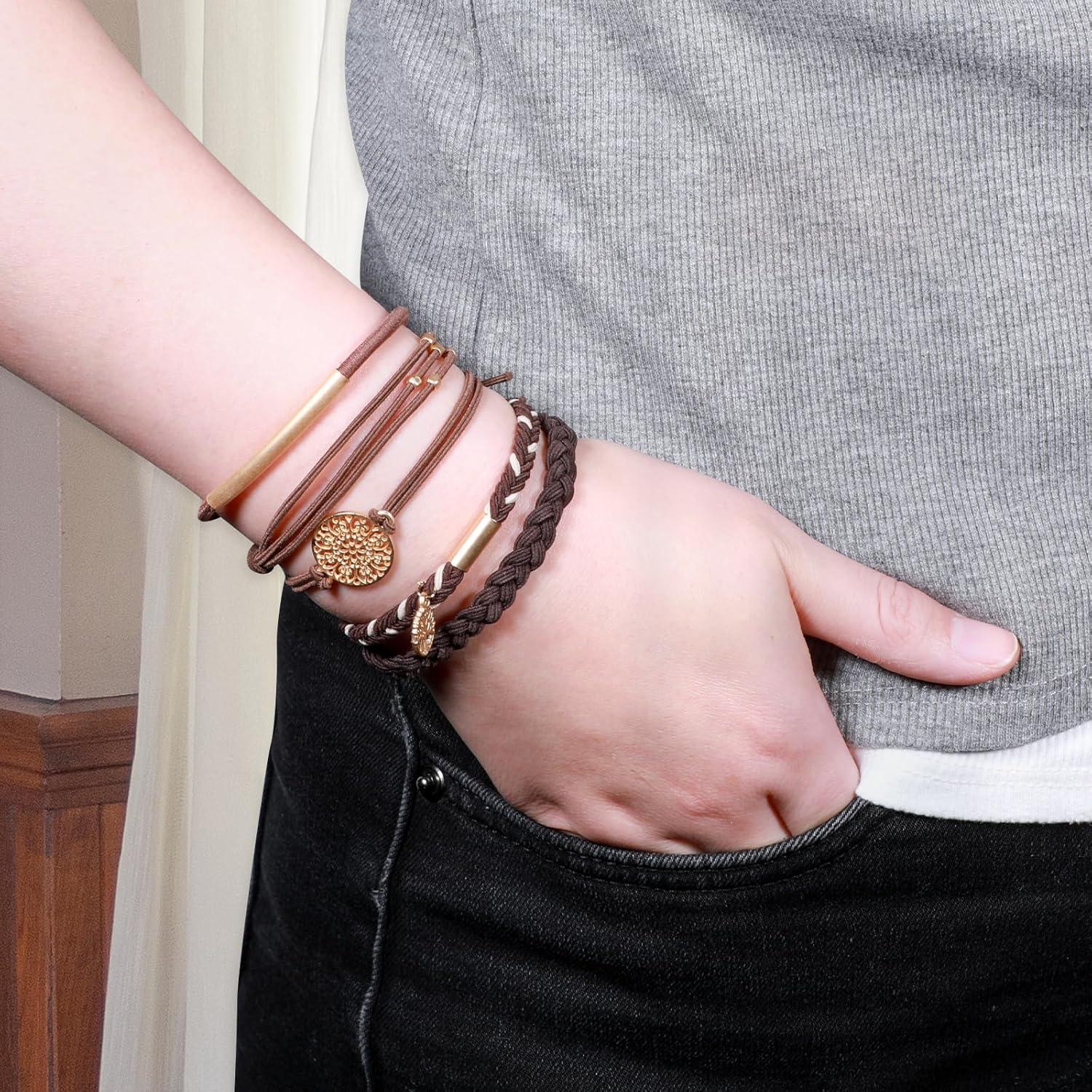 Elastische Haargummis Damen Haargummi Armband Boho Haarbänder
