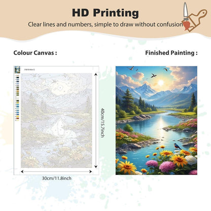 Malen nach Zahlen Landschaft Erwachsene DIY Set 30x40cm