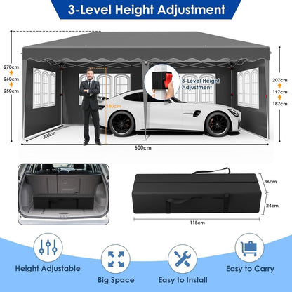 3x6 Faltpavillon Wasserdicht & Stabil – Partyzelt für Garten & Events