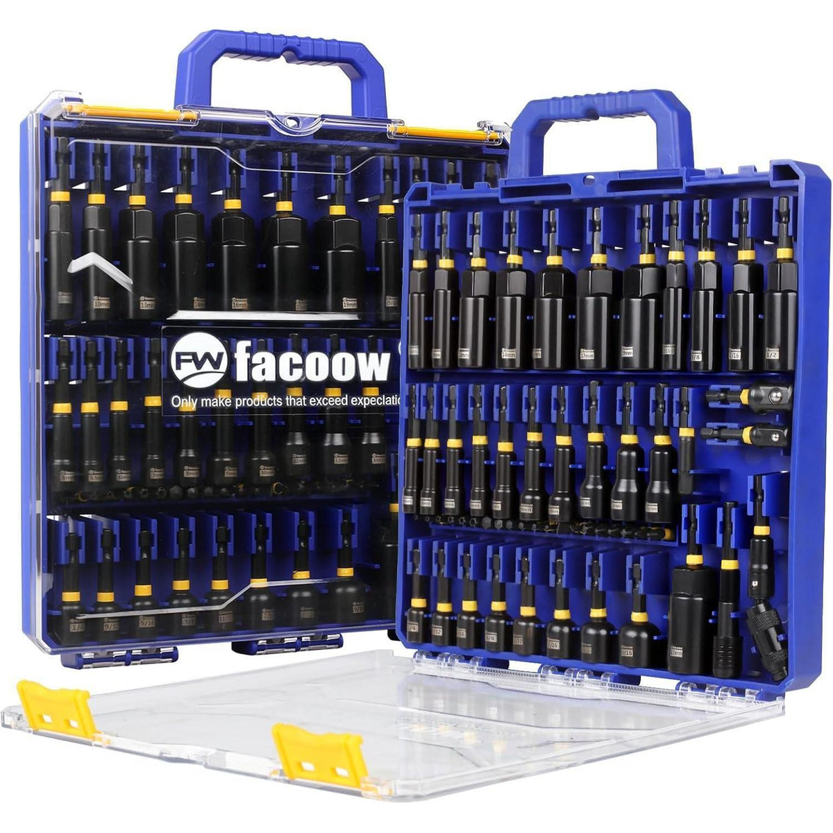 Magnetischer Steckschlüssel-Set 55tlg. für Bohrmaschinen, Metrisch & SAE