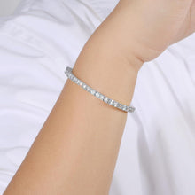 Damen Tennisarmband 14K Gold Weißgold beschichtet Zirkonia