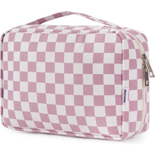 Kulturtasche Damen Groß zum Aufhängen, Z-altrosa Schachbrettmuster