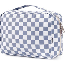 Kulturtasche zum Aufhängen, Z-graublaues Schachbrettmuster