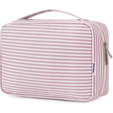 Kulturtasche zum Aufhängen, groß, altrosa Streifen
