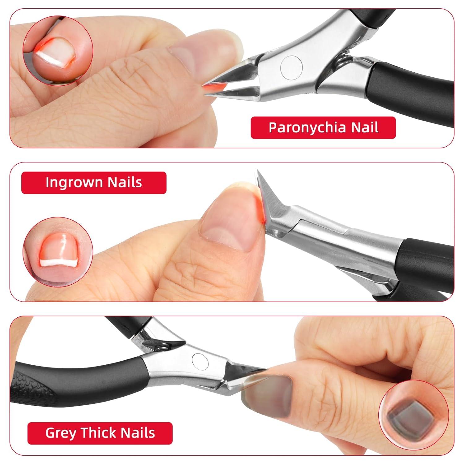 Profi Nagelzange für tiefe Fußnägel aus Edelstahl, gerade