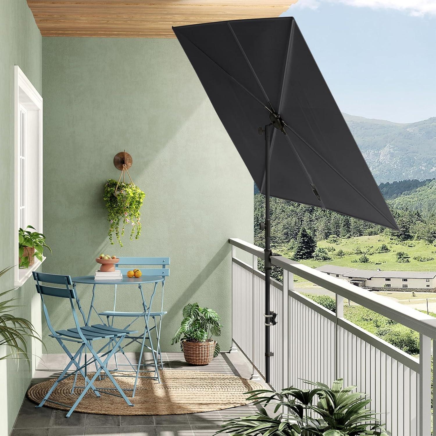 Grand Patio Sonnenschirm 183x134cm Rechteckig Schiefergrau