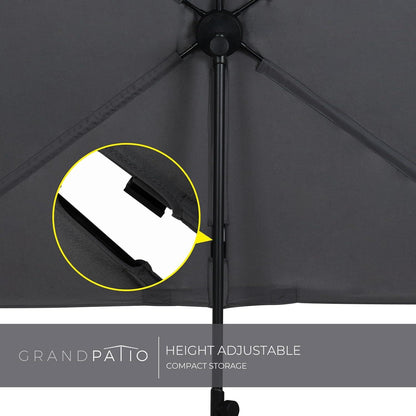 Sonnenschirm 183x134cm rechteckig Balkon Terrasse UV-Schutz 50+ Grey