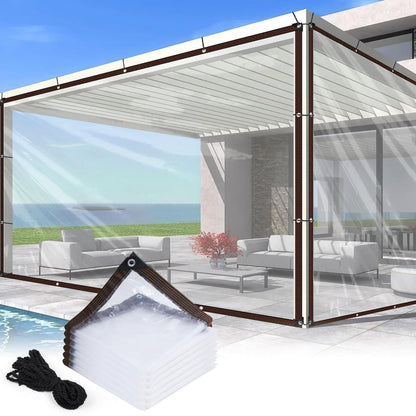 Transparente Abdeckplane mit Ösen 2x4m, wetterfest & reißfest