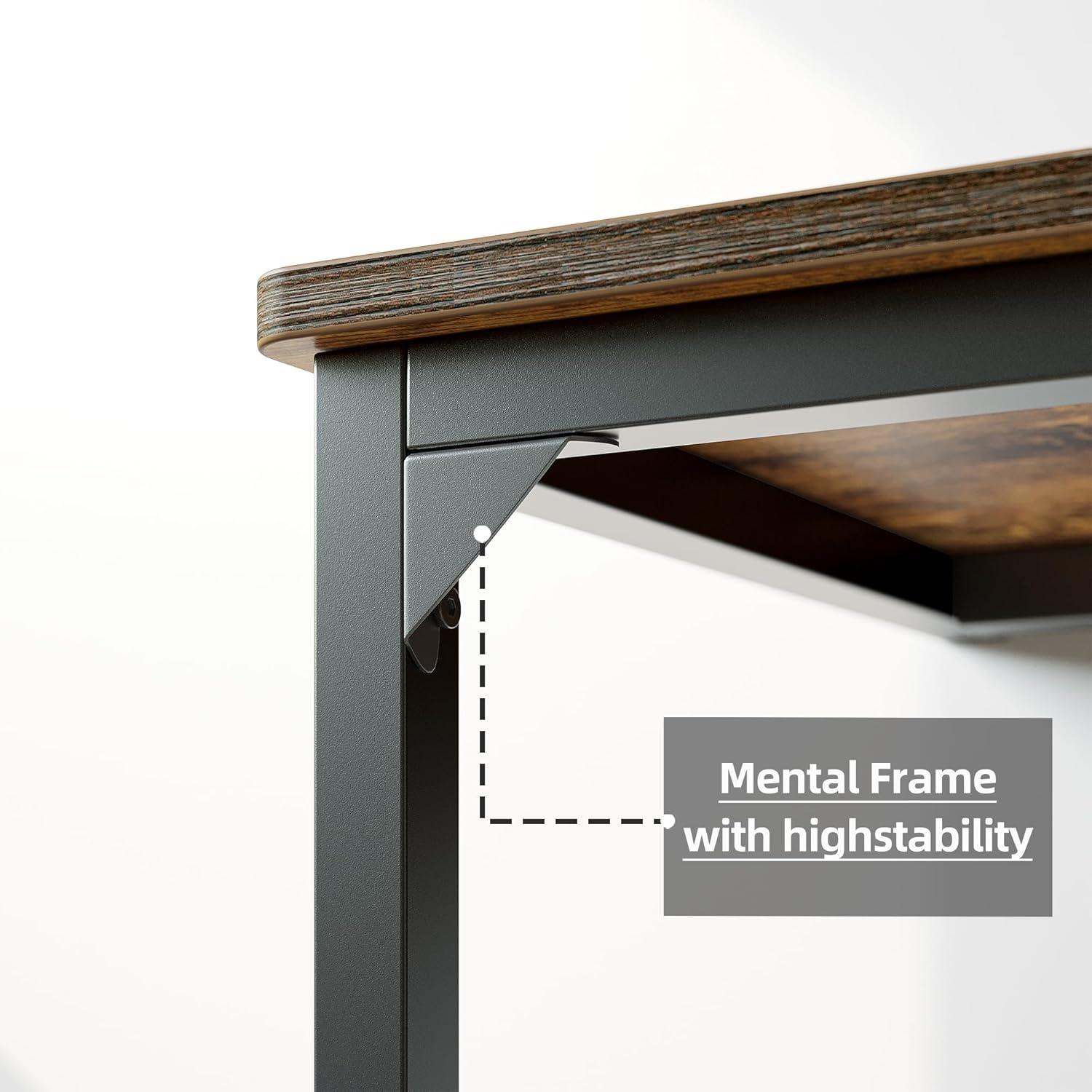 Schreibtisch 100x48 cm Industrie-Design, Metallgestell, Holzplatte
