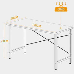 Schreibtisch 120 x 48 cm Industrie-Design Metall Holz PC Tisch