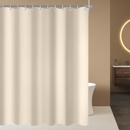 Duschvorhang 200x240cm Beige, Wasserabweisend, Beschwerter Saum
