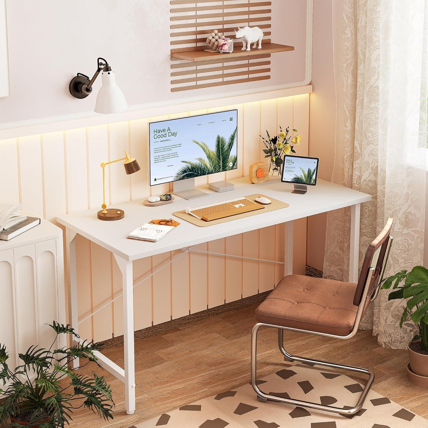 BEXEVUE Schreibtisch 100x48 cm Industrie-Design Metall Holz