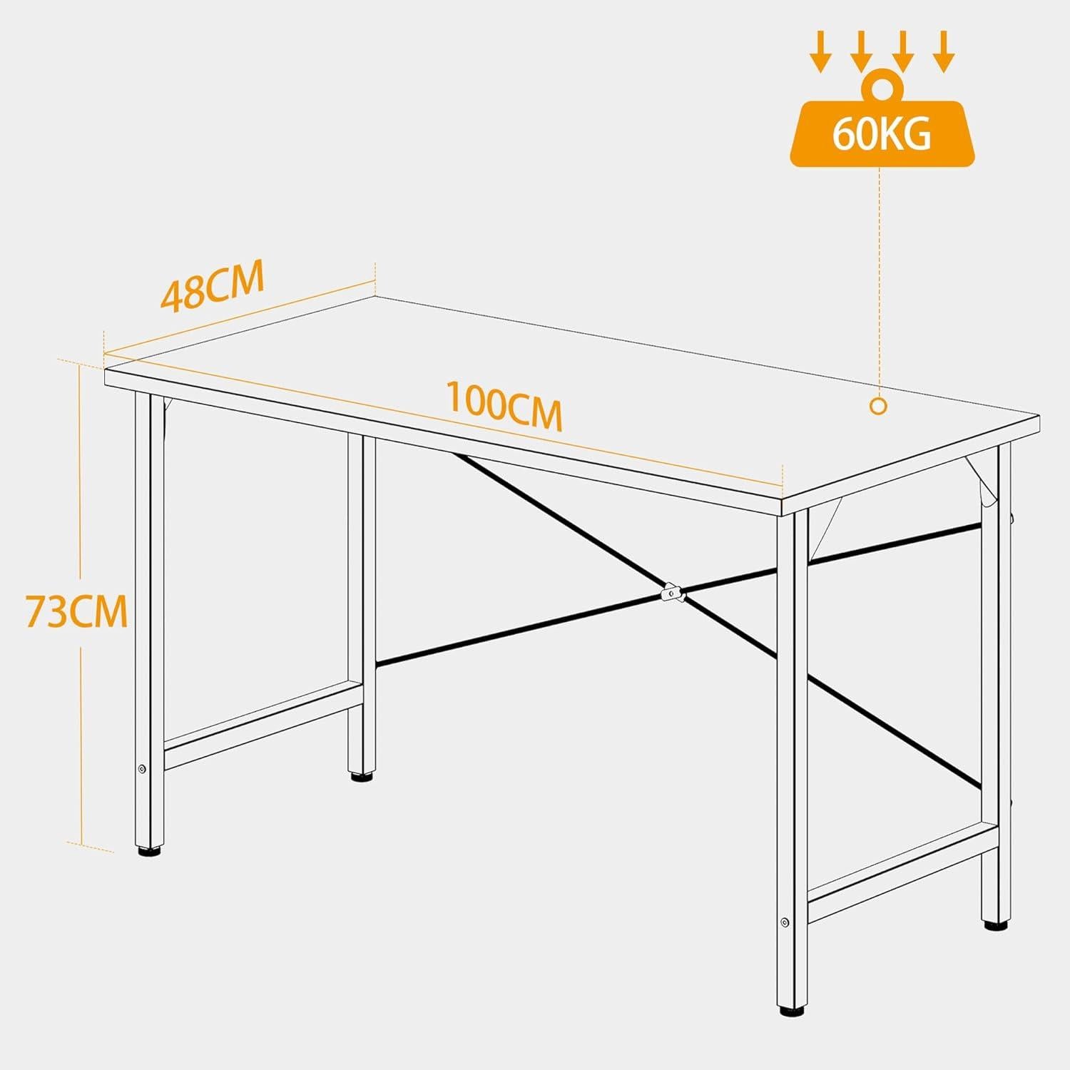 Schreibtisch 100x48 cm Holz Metallgestell Industrie-Design