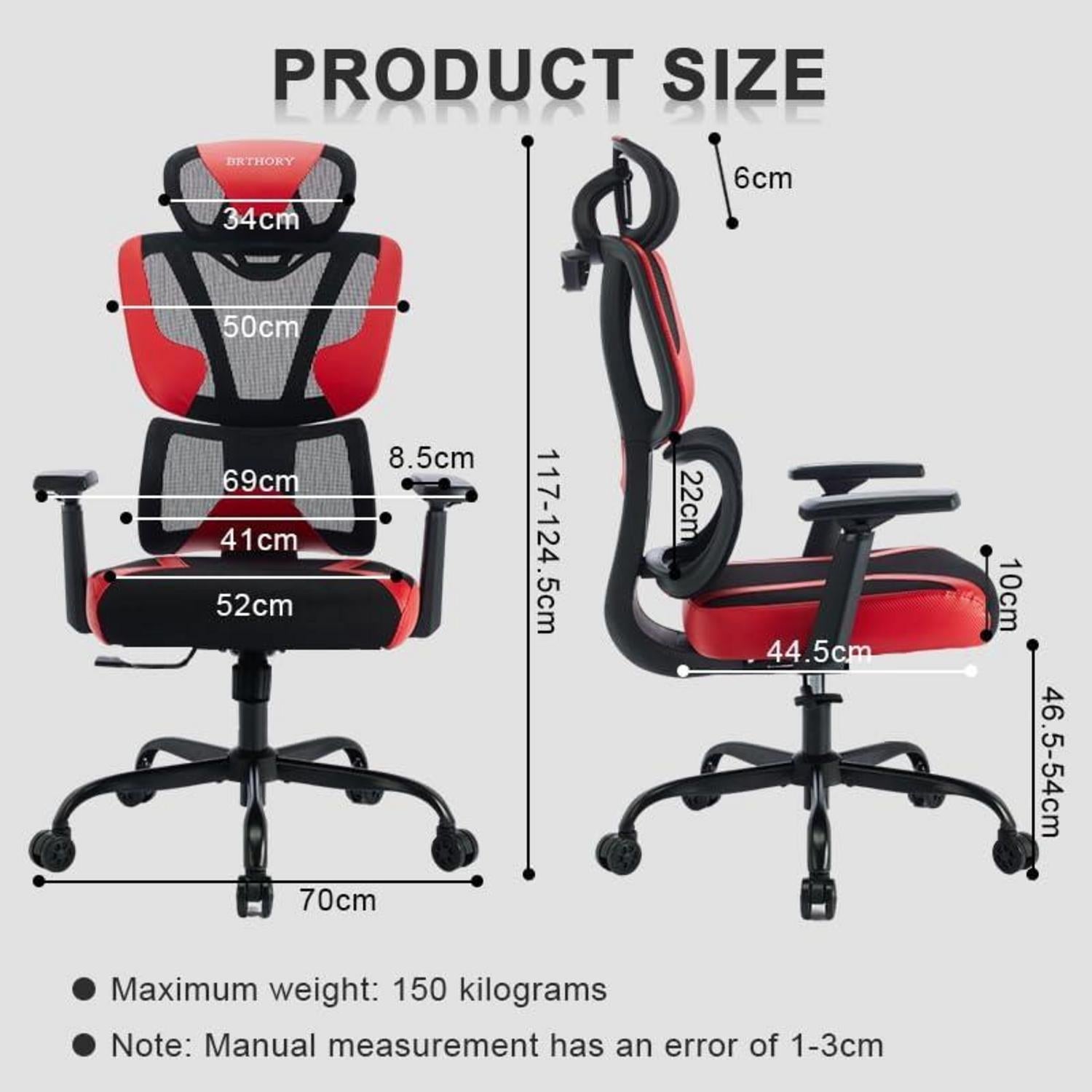 Ergonomischer Bürostuhl mit 200KG Belastbarkeit und verstellbarer