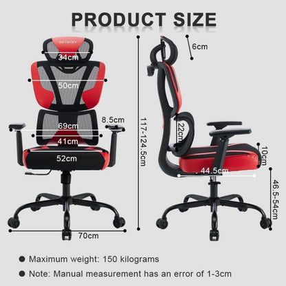Ergonomischer Bürostuhl mit 200KG Belastbarkeit und verstellbarer