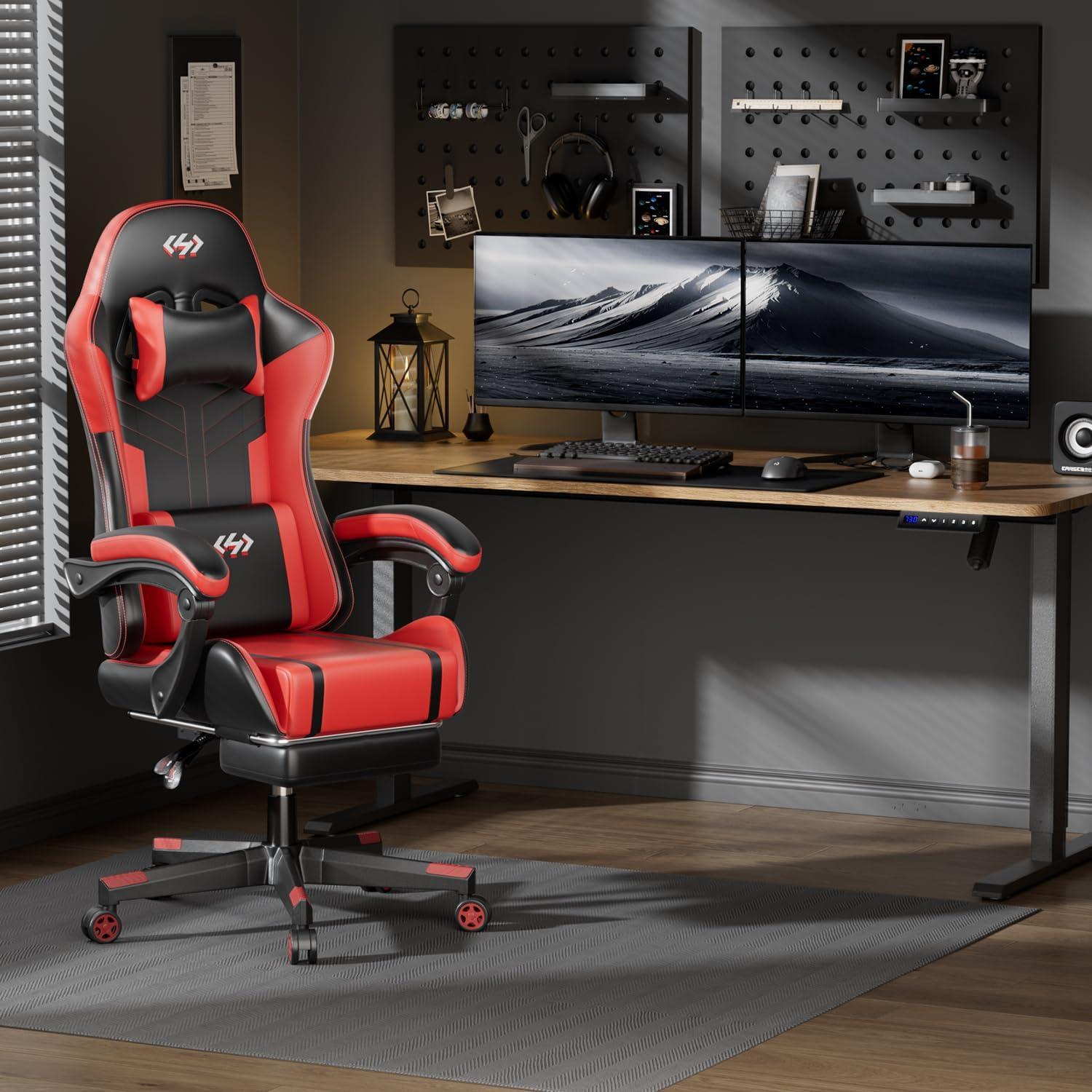 Gaming Stuhl Ergonomisch Bürostuhl Racing Gamer Kopfstütze