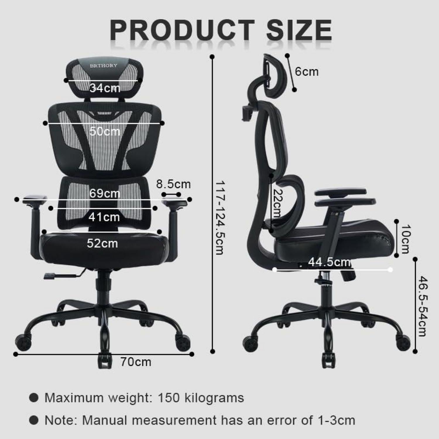 Ergonomischer 200KG Bürostuhl mit verstellbarer