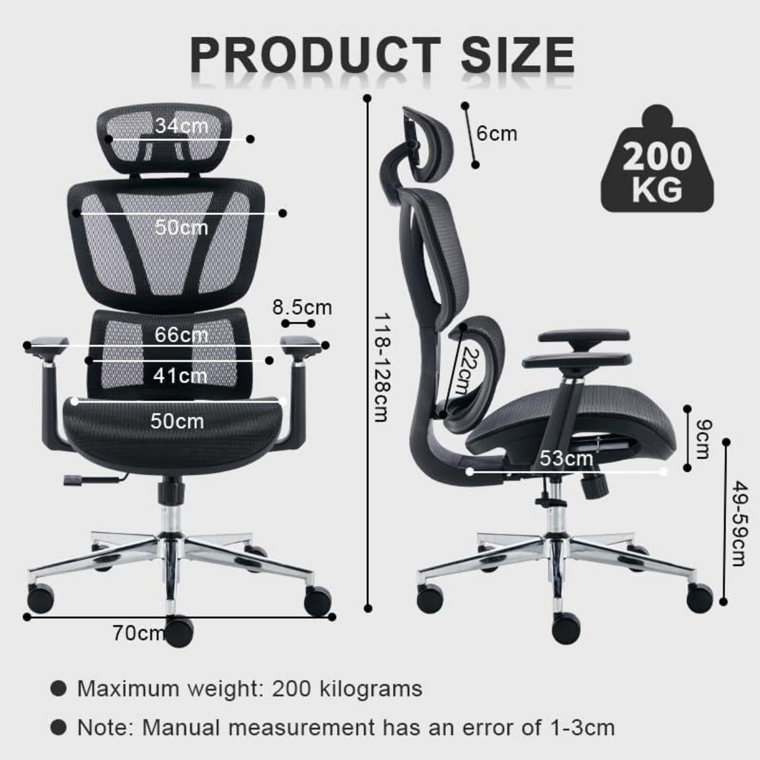 Ergonomischer Bürostuhl mit 200KG Tragkraft