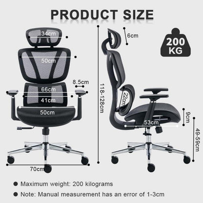 Ergonomischer Bürostuhl mit 200KG Tragkraft