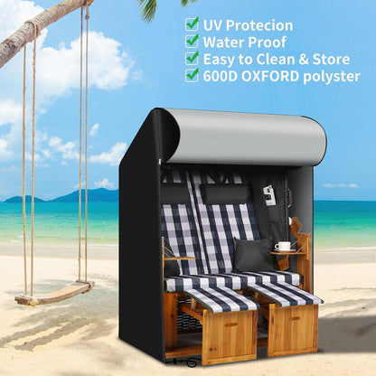 Strandkorb Schutzhülle Wasserdicht & UV-Beständig 135x105x140/175cm