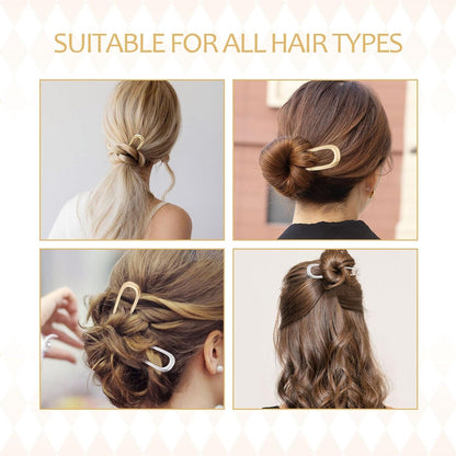 2er Set U-förmige Haarnadeln 14cm Metall Hairpin Clip für Damen Frauen