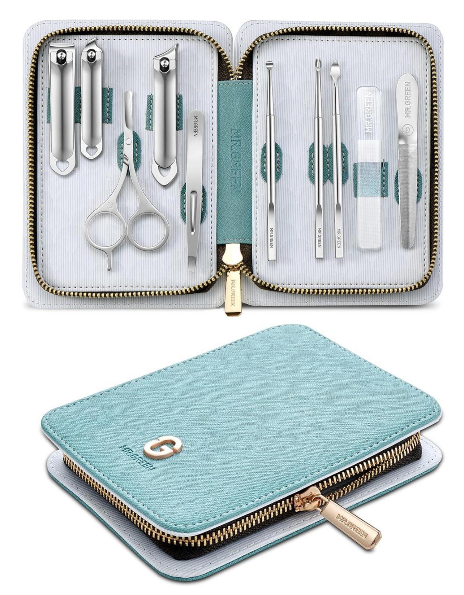 Hochwertiges 10-teiliges Maniküre-Set in Ledertasche