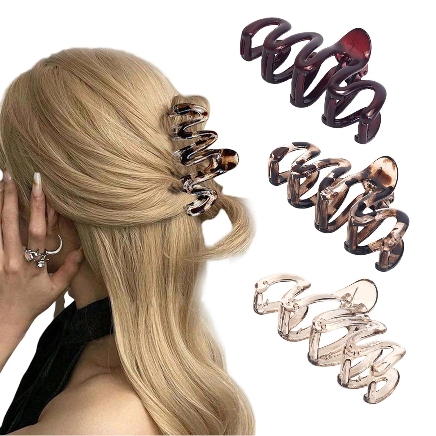 3er Set Leopardenmuster Haarklammern Groß, Stilvoll & Rutschfest