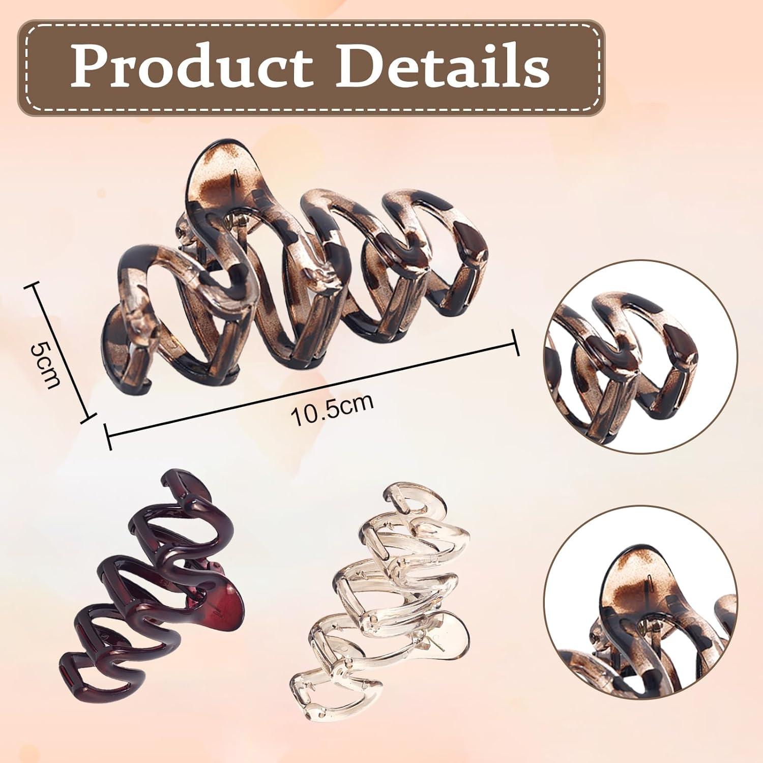 Yeomju 3 Stück Leopardenmuster Haarklammern für tägliche