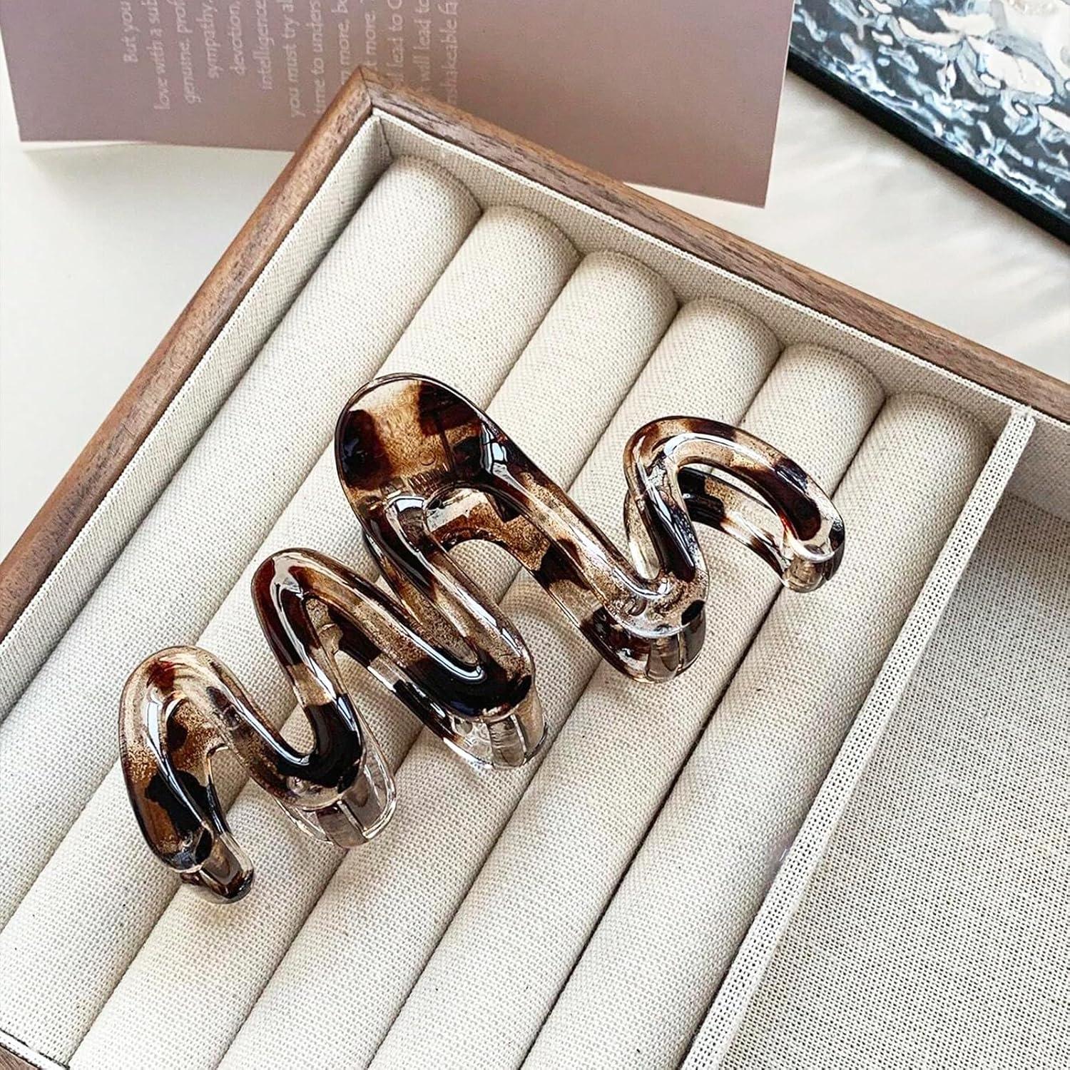 3-teiliges Leopardenmuster Haarklammer-Set groß - Stilvoll und