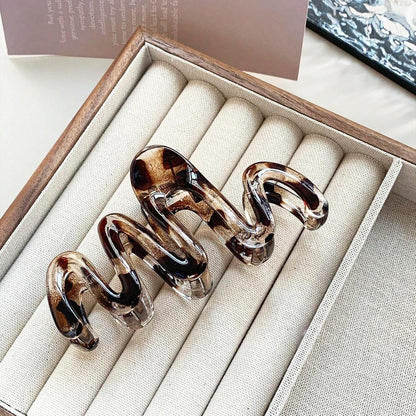 3-teiliges Leopardenmuster Haarklammer-Set groß - Stilvoll und